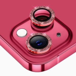 Camera lens tempered glass protector Glitter iPhone 14 iPhone 14 Plus Red